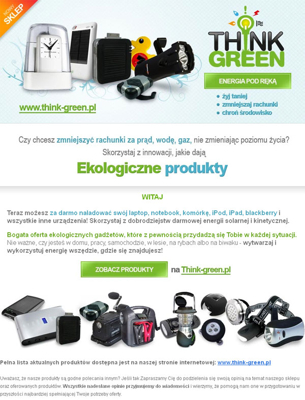 Think green mailing